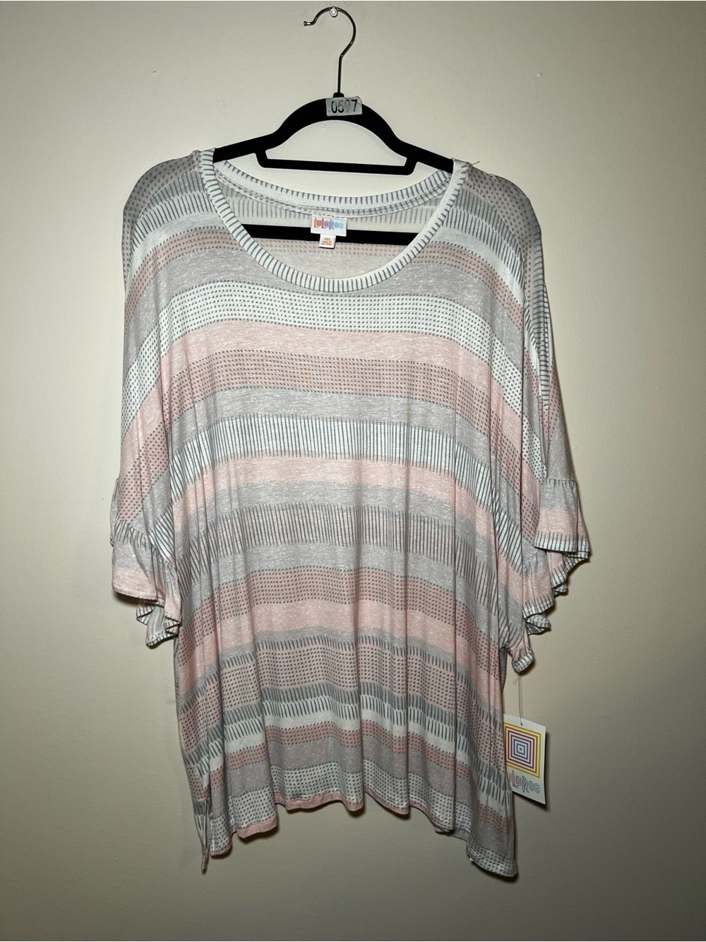 LuLaRoe Dahl Striped Pattern Crop Top